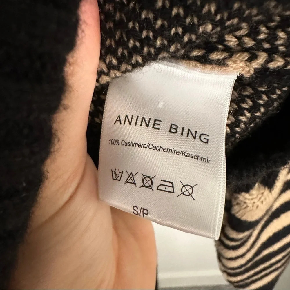 ANINE BING Cheyenne Zebra Cashmere Sweater SZ S - Picture 8 of 9